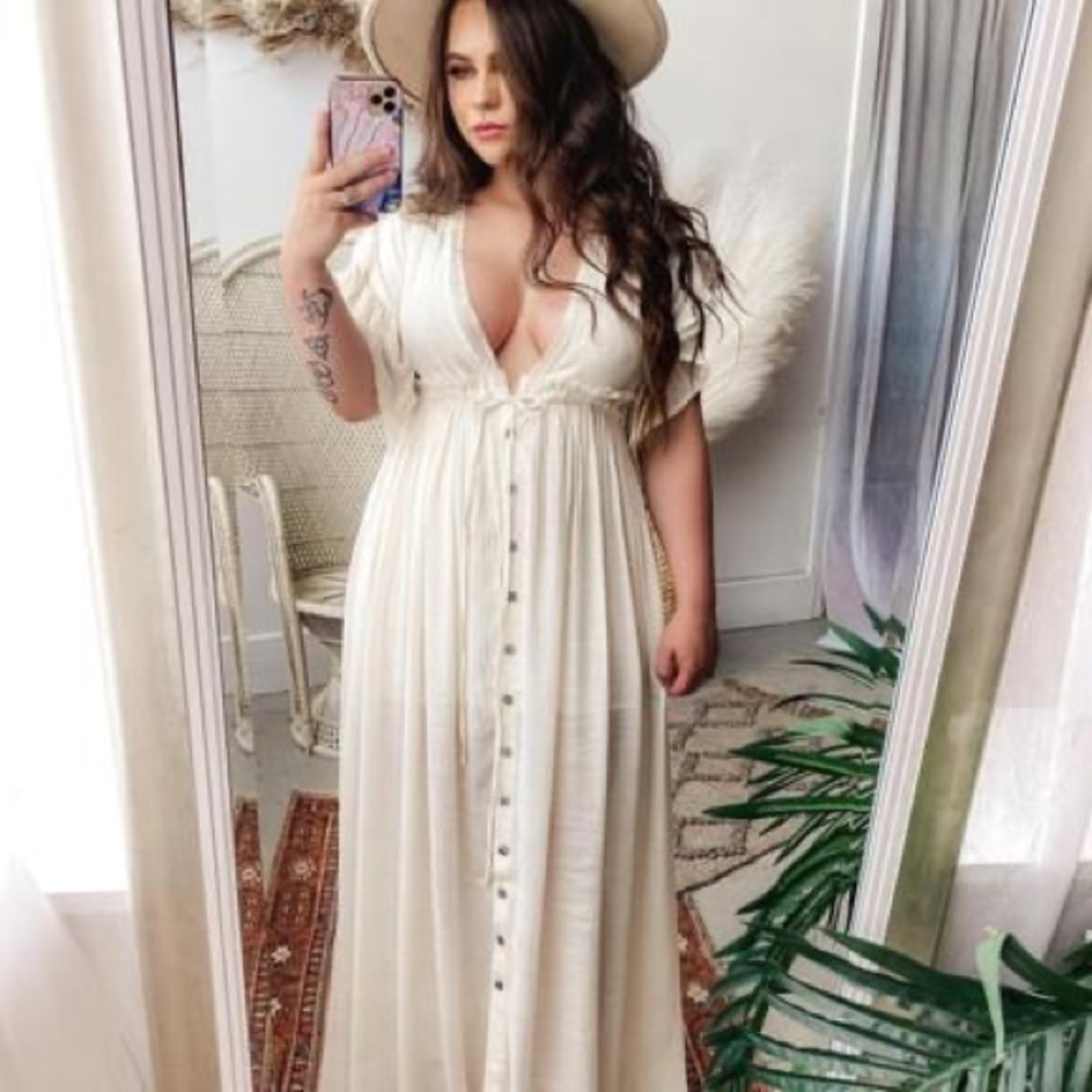 Boho maxi dress cream